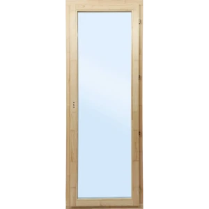 Балконная дверь деревянная одностворчатая сосна 1980x730 мм (ВxШ) правая однокамерный стеклопакет цвет натуральный