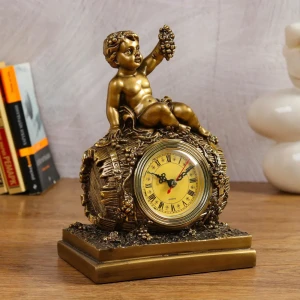 90351957 Часы настольные Каминные Винная бочка 26 см STLM-0835450