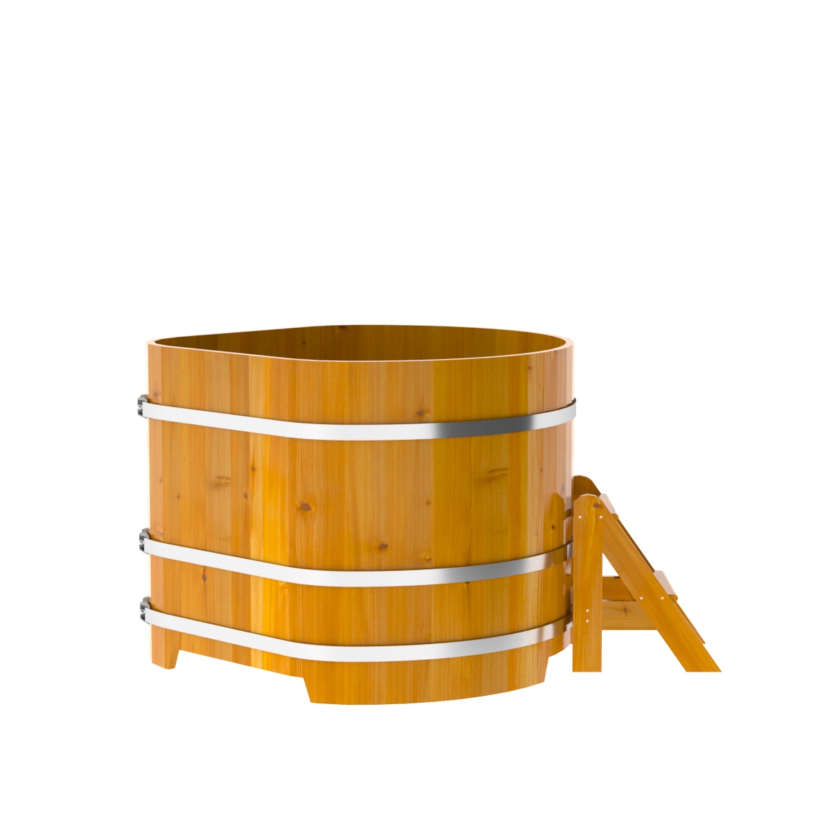 2310 Купель угловая из лиственницы Рустик 1,19х1,19х1,0 натуральная Alyarus  - Вид №3