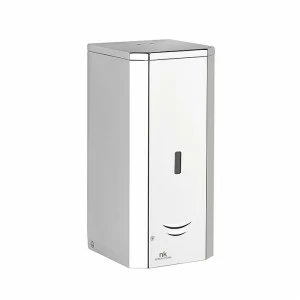 Автоматический настенный дозатор жидкого / гелевого дезинфицирующего мыла объемом 1 л. Изготовлен из нержавеющей стали AISI 304, толщиной 0,8 мм. Работает от 6 щелочных батареек AA (не входят в комплект).   Рекомендуется использовать жидкое мыло или гель-