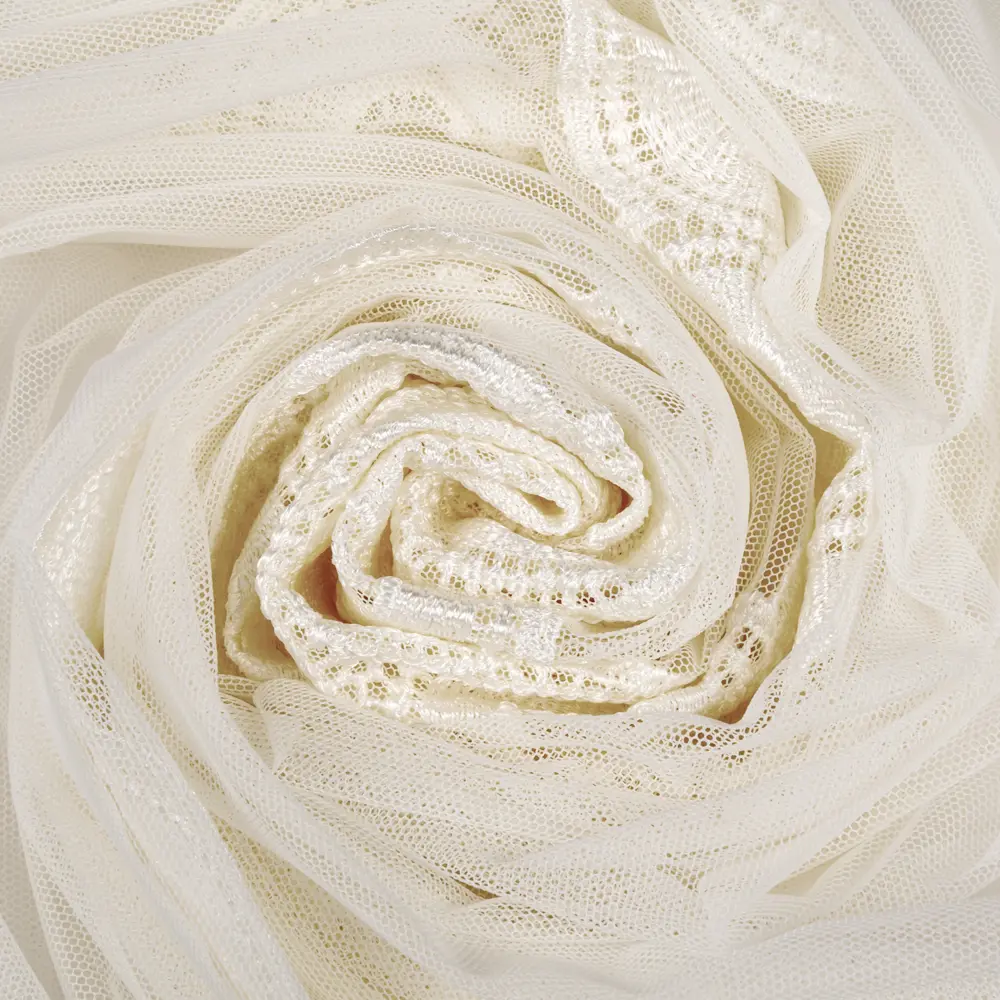 Тюль с вышивкой на сетке «Кольца» 1 п/м290 см цвет кремовый ELIT HOME STLM-2161893