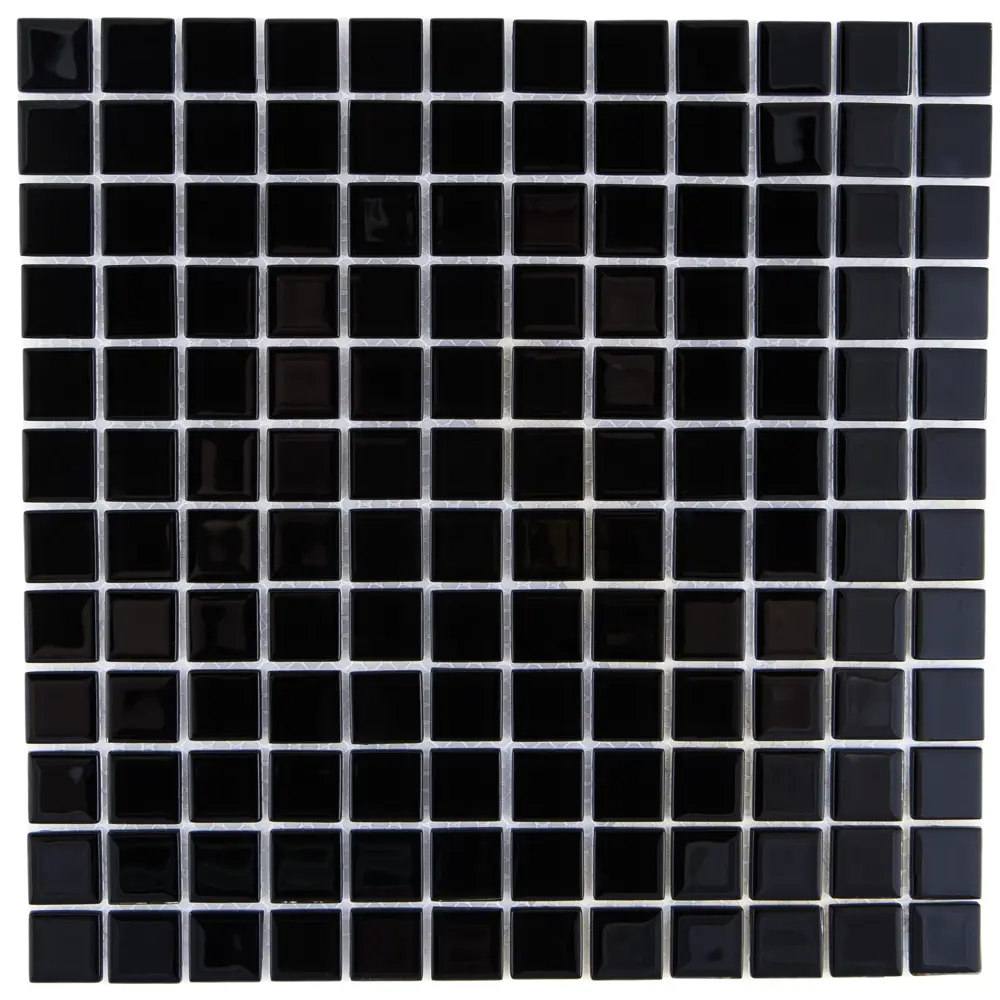 Стеклянная мозаика Kreaforta черная глянцевая 30×30 см 89400889 STLM-1575138 - Вид №1