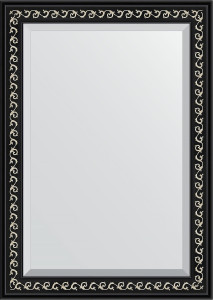 BY 1195 Зеркало с фацетом в багетной раме - черный ардеко 81 mm EVOFORM Exclusive