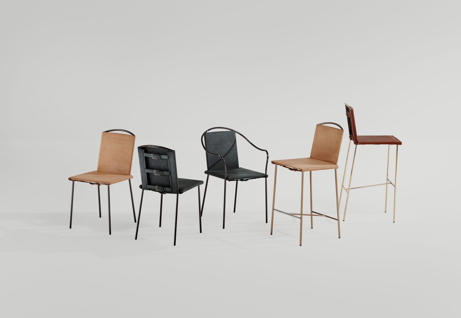 Кожаный стул с подлокотниками Midj Rem ARCH-00133314 - Вид №2