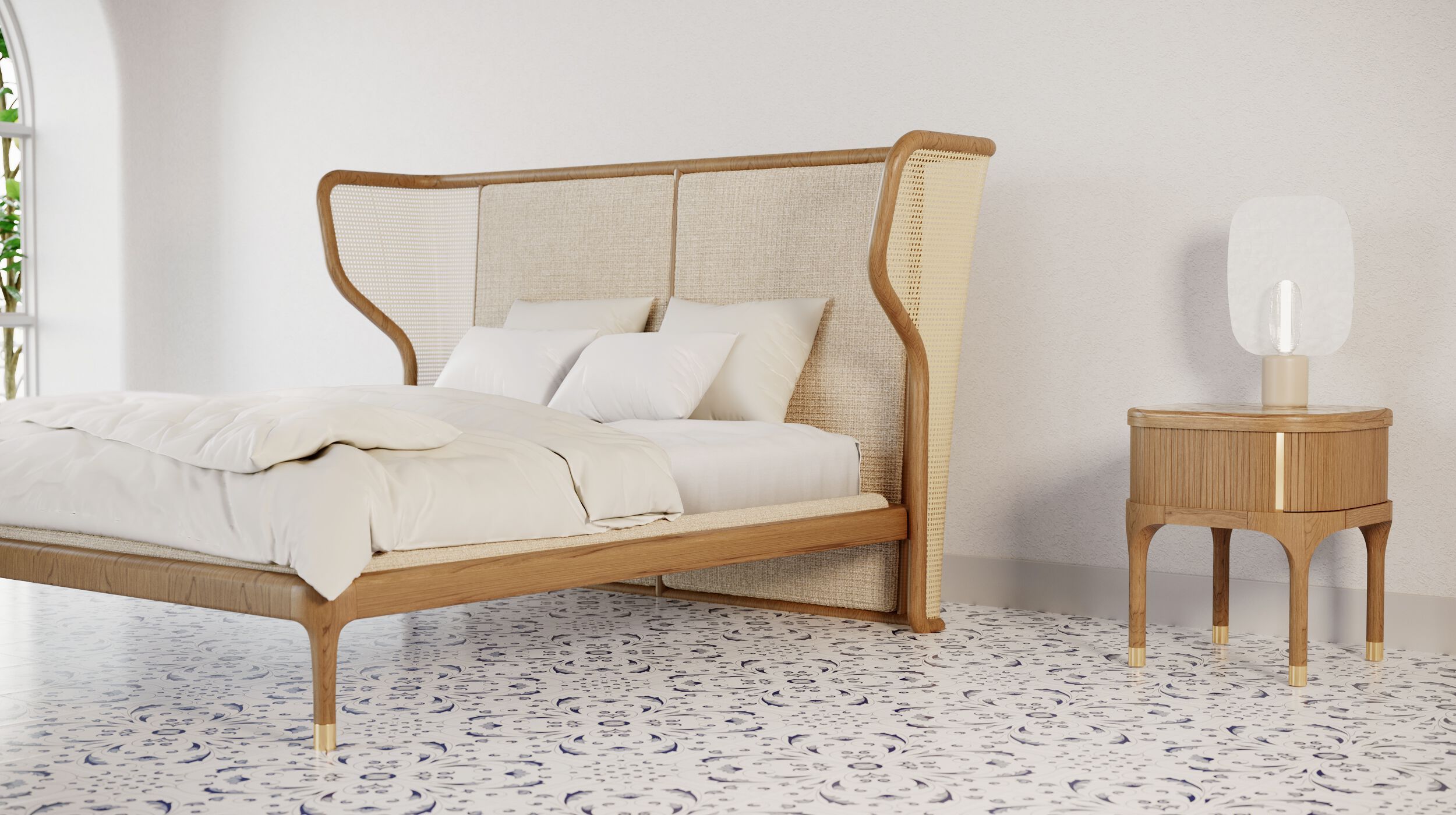 Двуспальная кровать с мягким изголовьем Morelato Джойс ARCH-00131815 - Вид №1