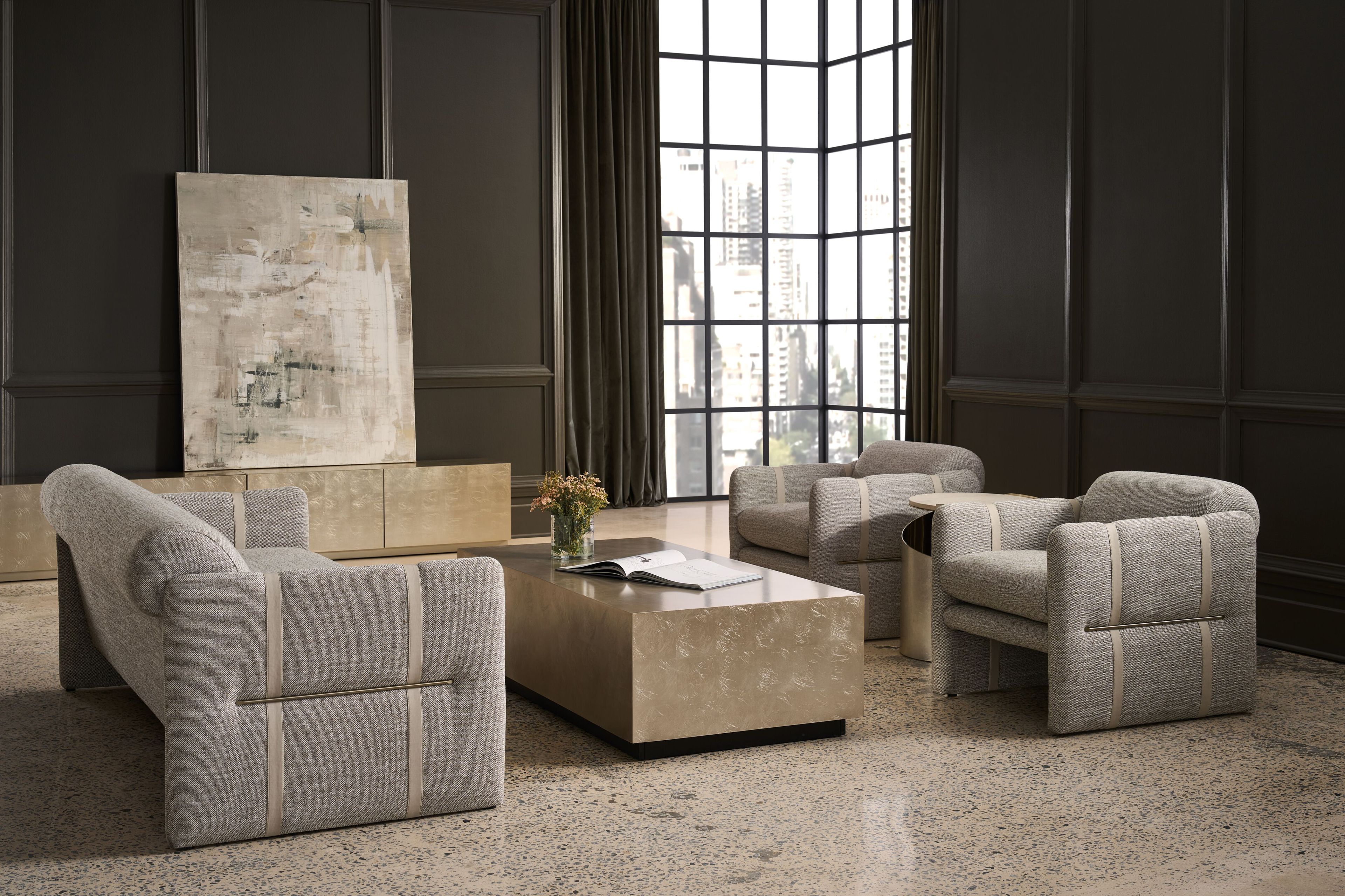 3-местный тканевый диван Caracole Cigar Club ARCH-00054765