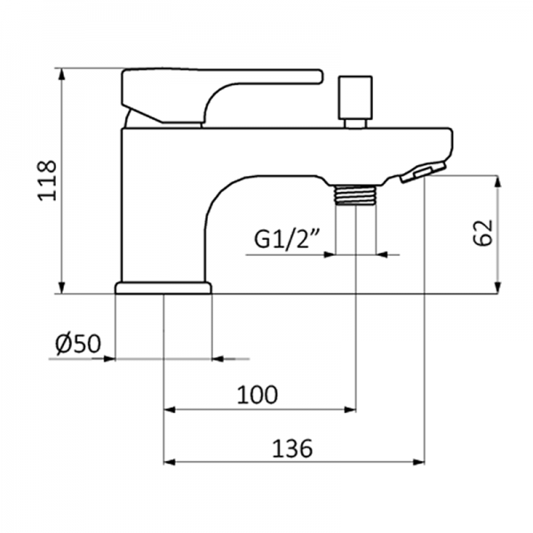 15529400 BASIC Ванна-душ наполнитель Хром GRB MIXERS  - Вид №1