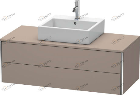 XS491204343 Тумбочка для подвесной консоли XSquare #XS4912 1200 x 548 мм Базальт матовый, декор Duravit