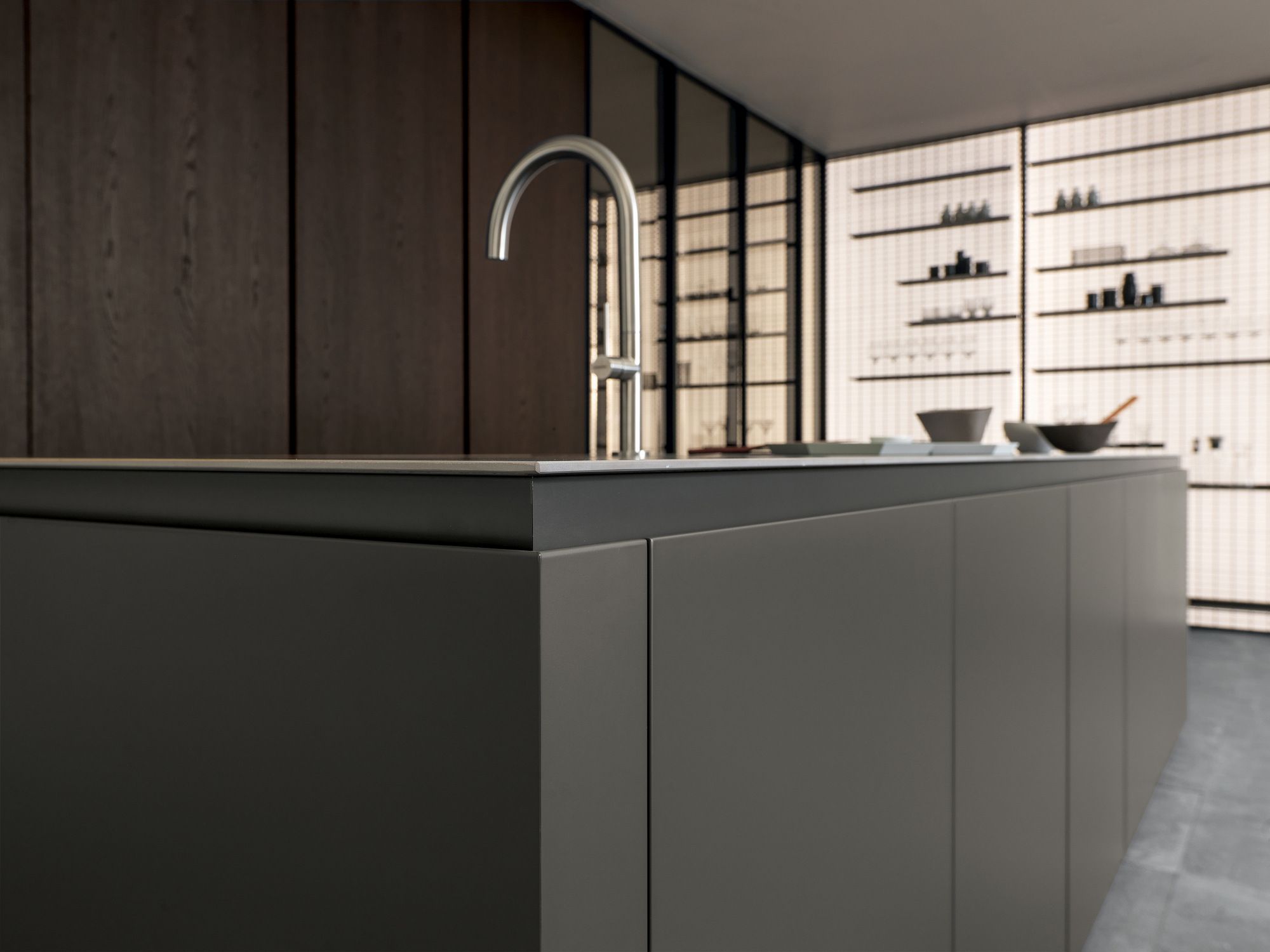 Кухня с деревянным островом и керамогранитом MODULNOVA Skill ARCH-00021174 - Вид №2