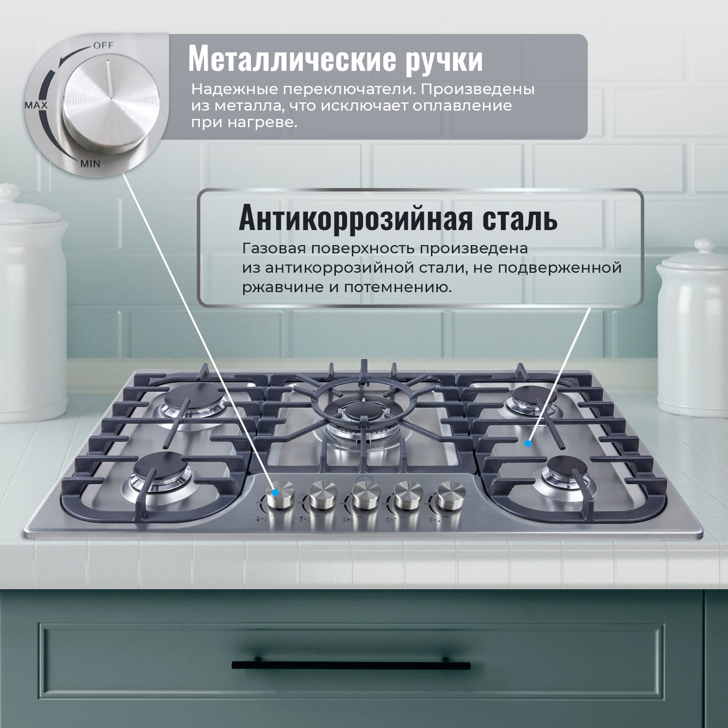 1197011 Газовая варочная поверхность MBS PG-910 STDN-0082553 - Вид №5