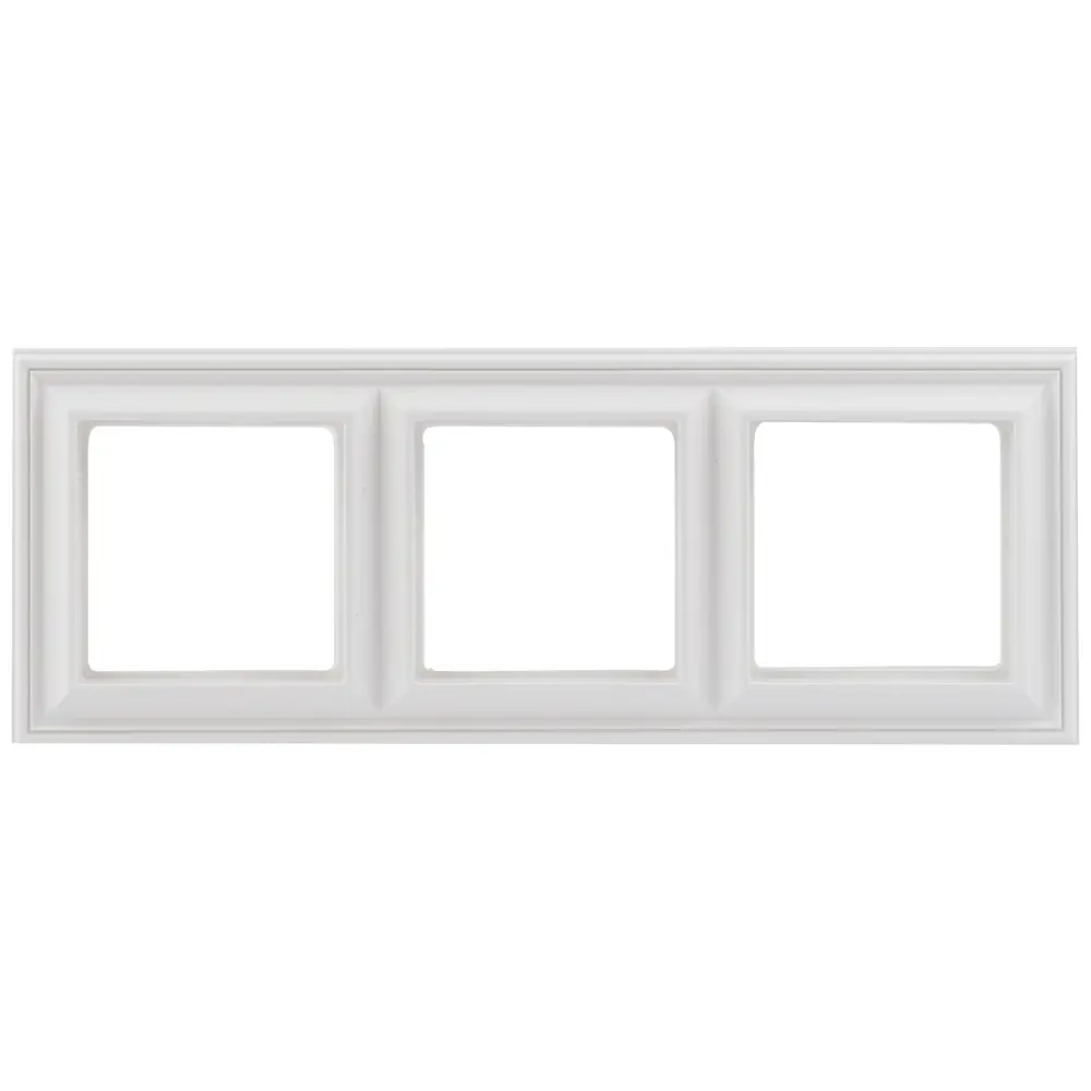 Рамка для розеток и выключателей EcoProfi Design 3 поста цвет белый 17901542 STLM-2169342 Santreyd Jung EcoProfi - Вид №1