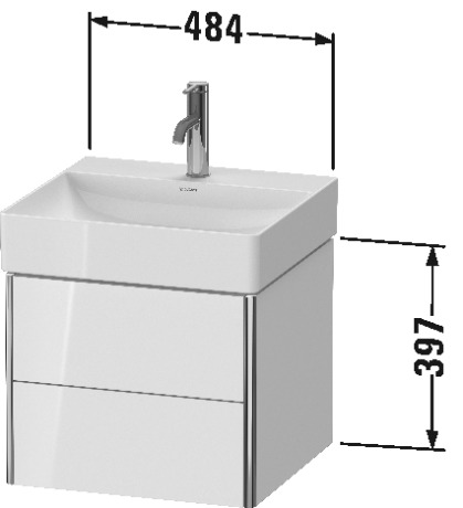 XS416004343 XSquare Тумбочка подвесная Базальт матовый, декор Duravit - Вид №1