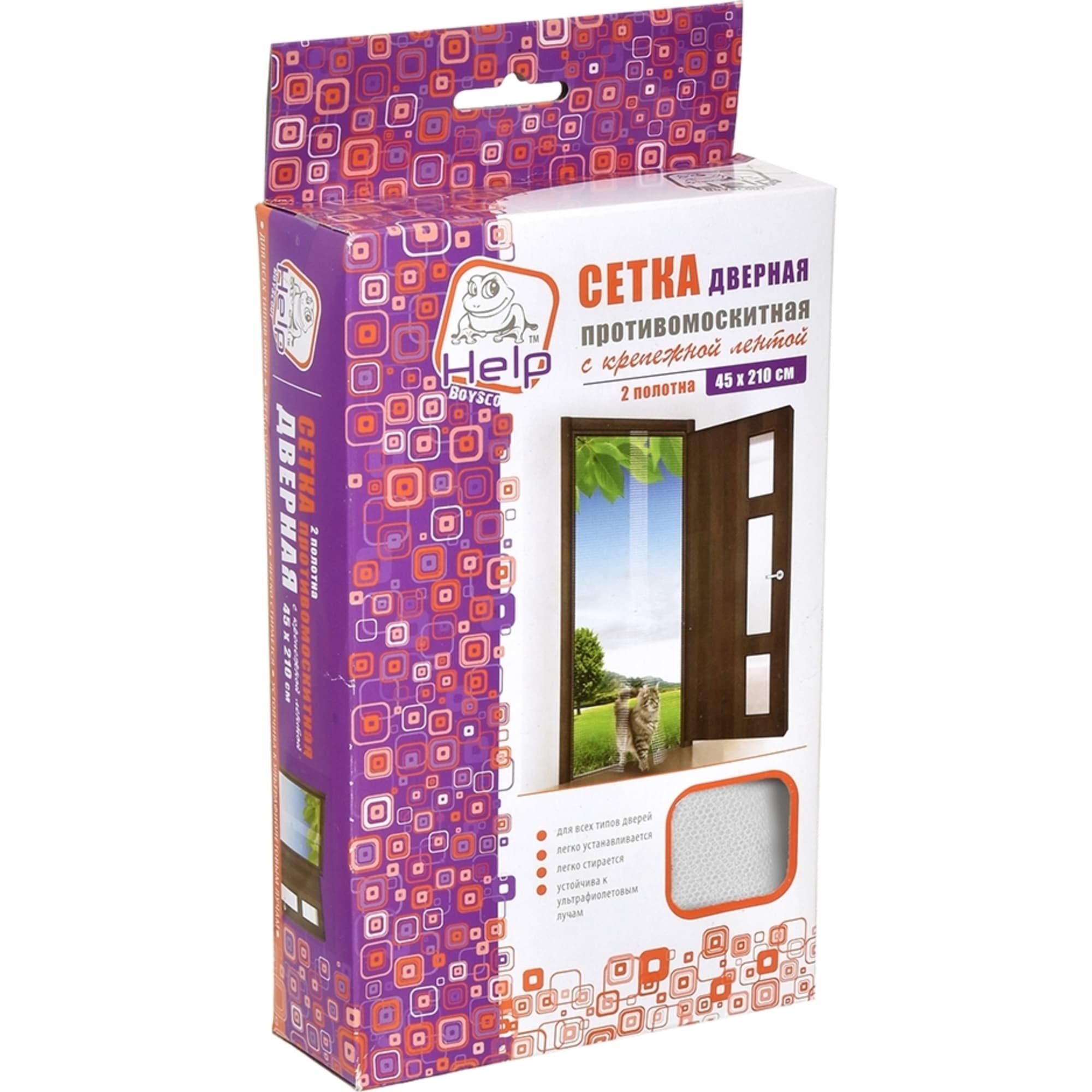 82647056 Москитная сетка-штора на дверь 45x210 см, цвет белый, 2 шт Santreyd  - Вид №1