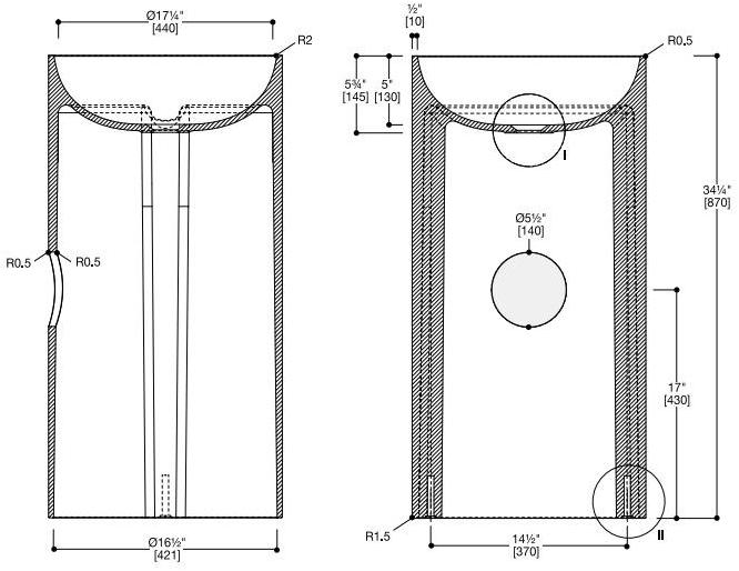 Sa0505n44 Напольная раковина стоящая овальная Blu Bathworks® COCO - Вид №3