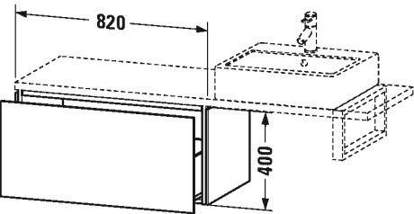 LC582401414 Шкафчик для компактной консоли L-Cube #LC5824 820 x 477 мм Терра, декор Duravit - Вид №1