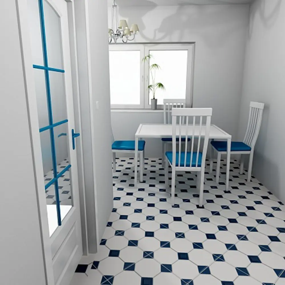 Керамогранит «Сантьяго» 4 40x40 см 1.76 м² цвет белый/синий 82036675 STLM-2070319 Керамин  - Вид №1
