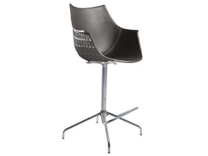 Кожаный поворотный стул со спинкой