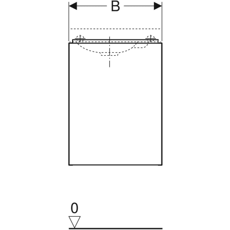 500.607.JL.2 Шкафчик для раковины Geberit Acanto, с одной дверью и сифоном Geberit  - Вид №3