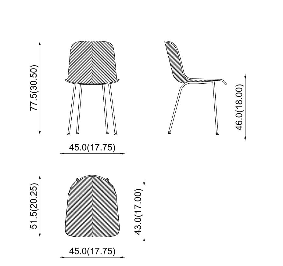 Стул из стали и дерева PIAVAL Herringbone-Contract ARCH-00056875 - Вид №6