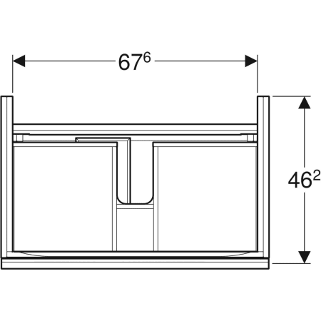 500.611.JL.2 Шкафчик для раковины Geberit Acanto, с одним выдвижным ящиком, одним внутренним выдвижным ящиком и сифоном Geberit  - Вид №25