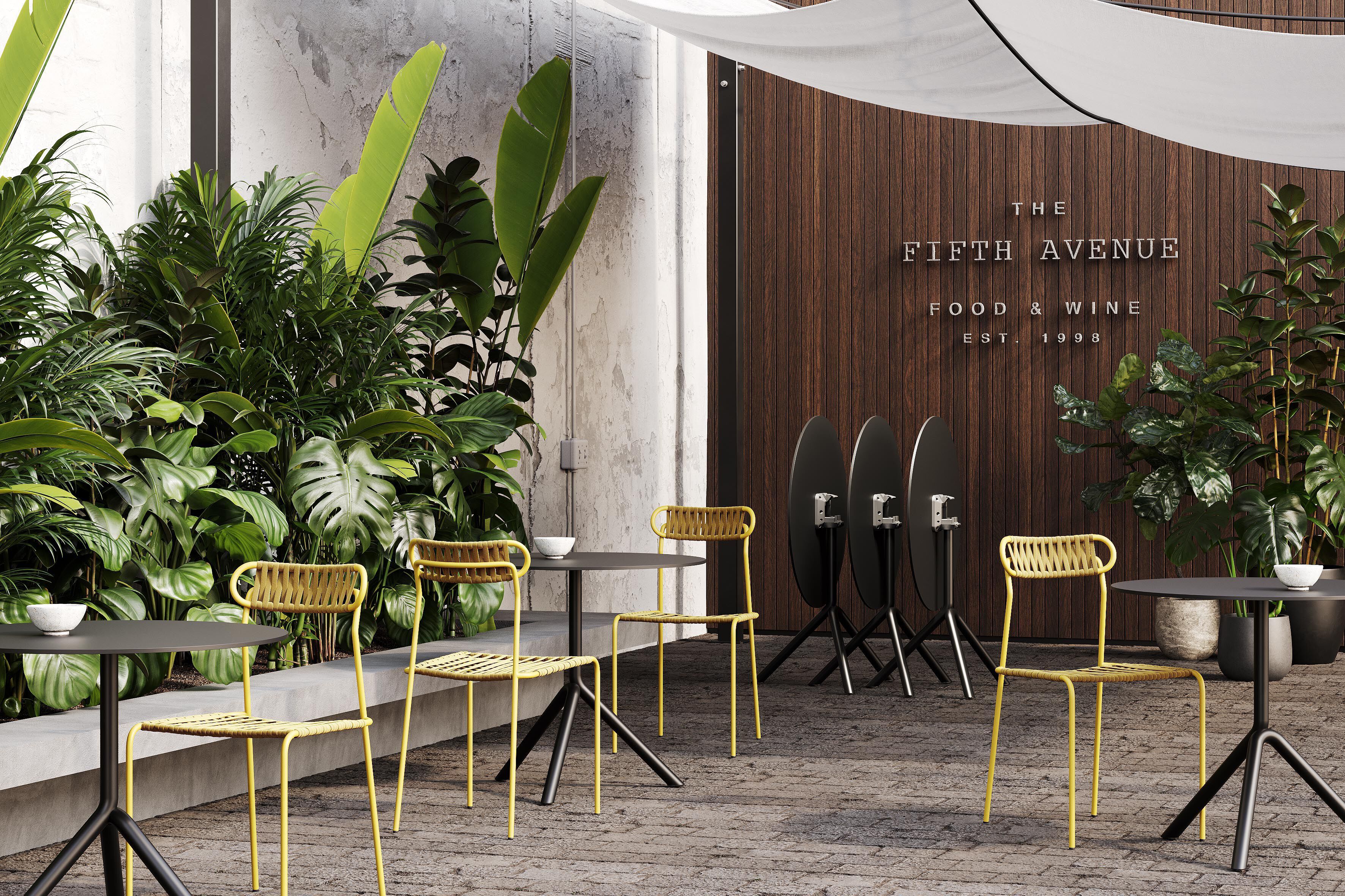 Высокий круглый стол из стали и дерева Infiniti Jit ARCH-00121408