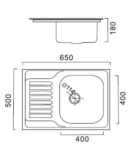 HB5065 Кухонная мойка , полированная сталь Haiba  - Вид №2