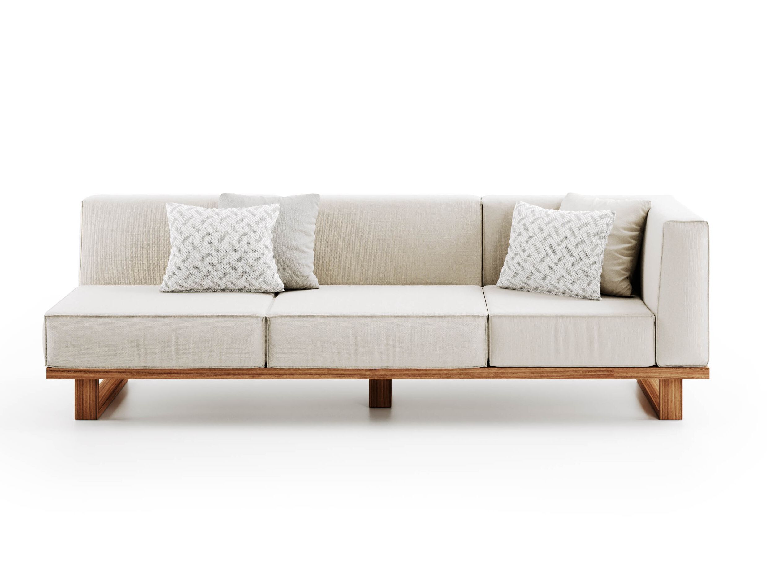 3-местный садовый диван из тикового дерева и ткани Atmosphera 9.Zero ARCH-00061210 - Вид №1