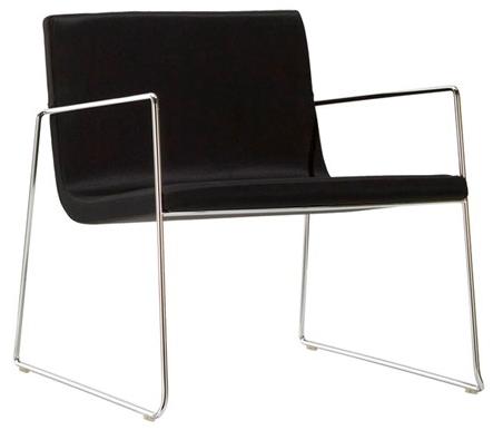 Andreu World Кожаное кресло со складными санками Lineal comfort Bu0596 - Вид №4