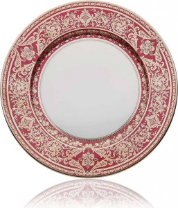 10569293 Haviland Тарелка подстановочная 31см "Матиньон" (вишневый, платиновый декор) Фарфор, Керамика