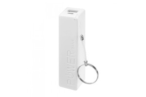16389648 Внешний аккумулятор 2200 мАч, USB, 1 А, крепление кольцо, белый 4311088 LUAZON