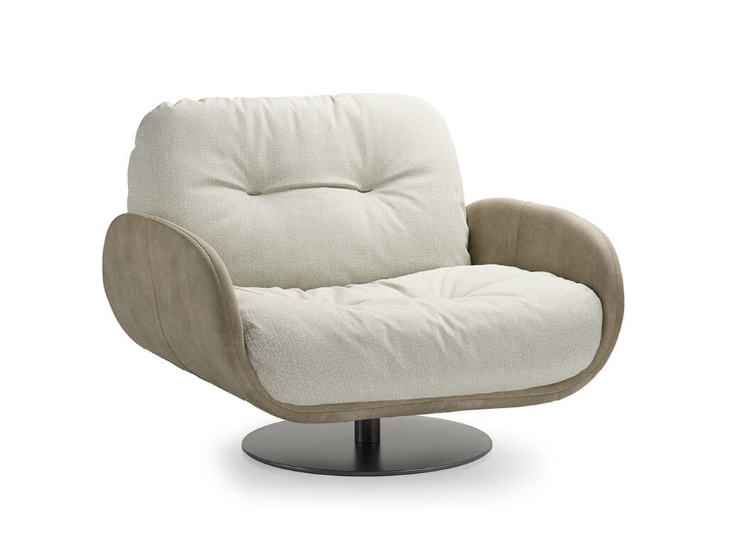 Тканевое вращающееся кресло с кожаным подлокотником Borzalino Ayton ARCH-00067096 - Вид №3