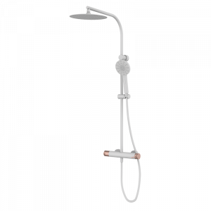 47499416 PREMIUM Белый смеситель для душа с колонкой Белая роза GRB MIXERS