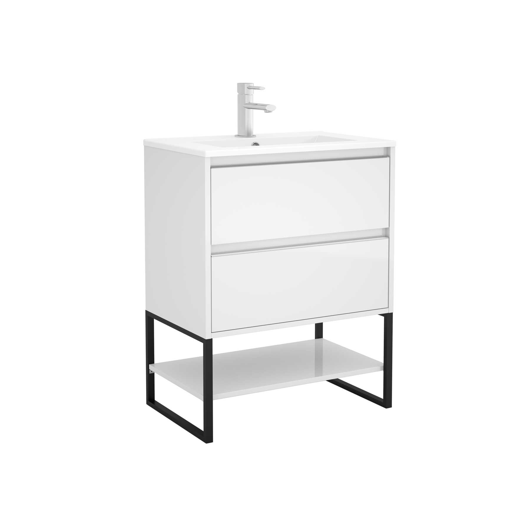 21615 SALGAR Мебель для умывальника S40 600 2 ящика GLOSS WHITE 598 x 556 x 385 мм Глянцевый белый  - Вид №1