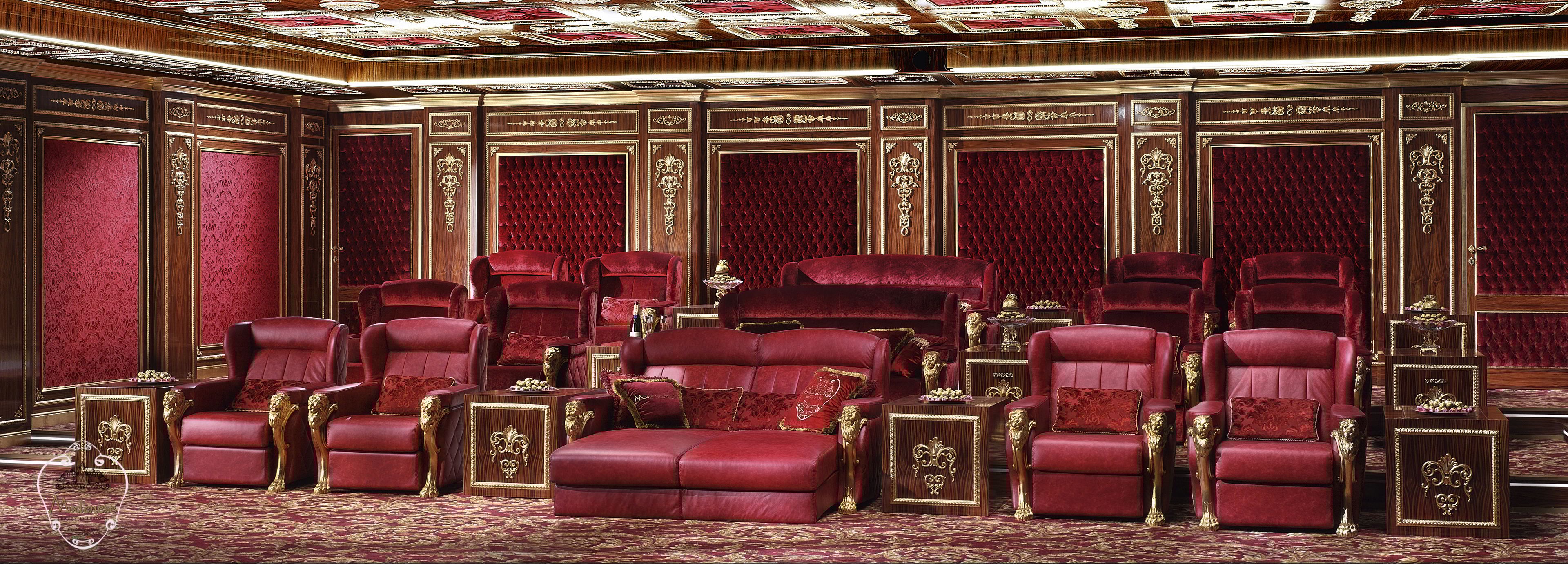 2-местный кожаный диван Modenese Luxury Interiors домашний кинотеатр ARCH-00005109