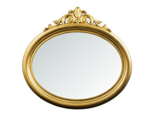 Овальное зеркало с металлической рамой