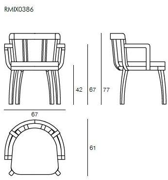 Il Giardino di Legno Садовое кресло из тика с подлокотниками Remix Rmix0386 - Вид №3