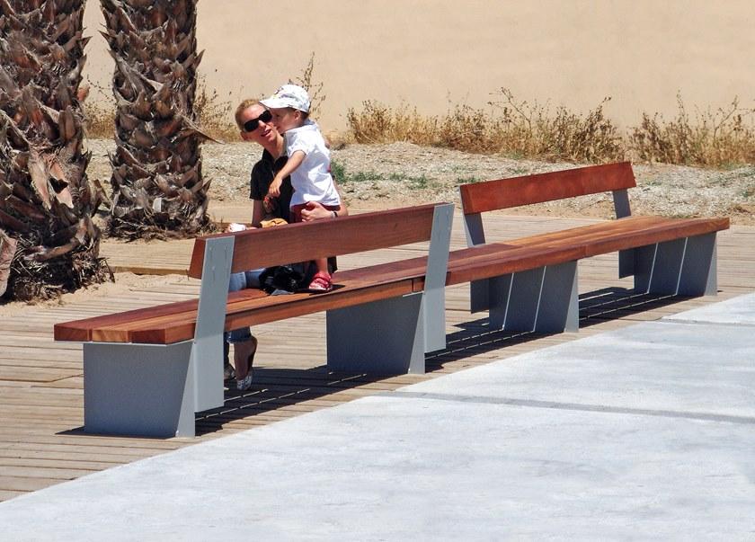 URBIDERMIS Скамья из массива дерева со спинкой Bancal sun-id-1376500 - Вид №1