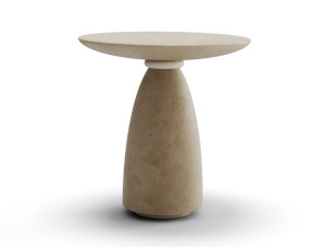 Круглый садовый столик из камня Лечче