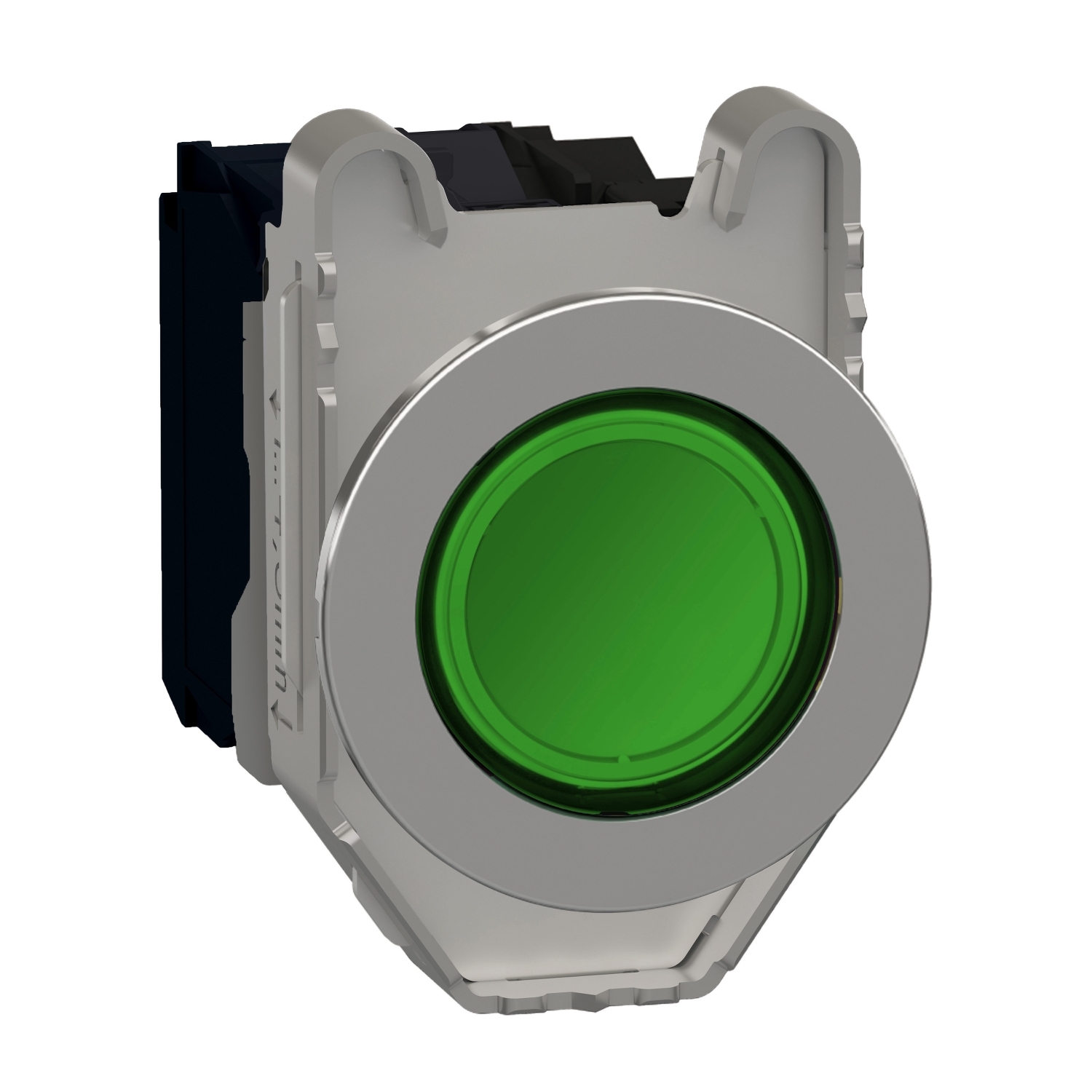 XB4FW33G5 Кнопка с подсветкой скрытый монтаж, металл, зеленый, Ø30, встроенный светодиод, 120V AC 1 НО + 1 НЗ Schneider Electric Harmony XB4 