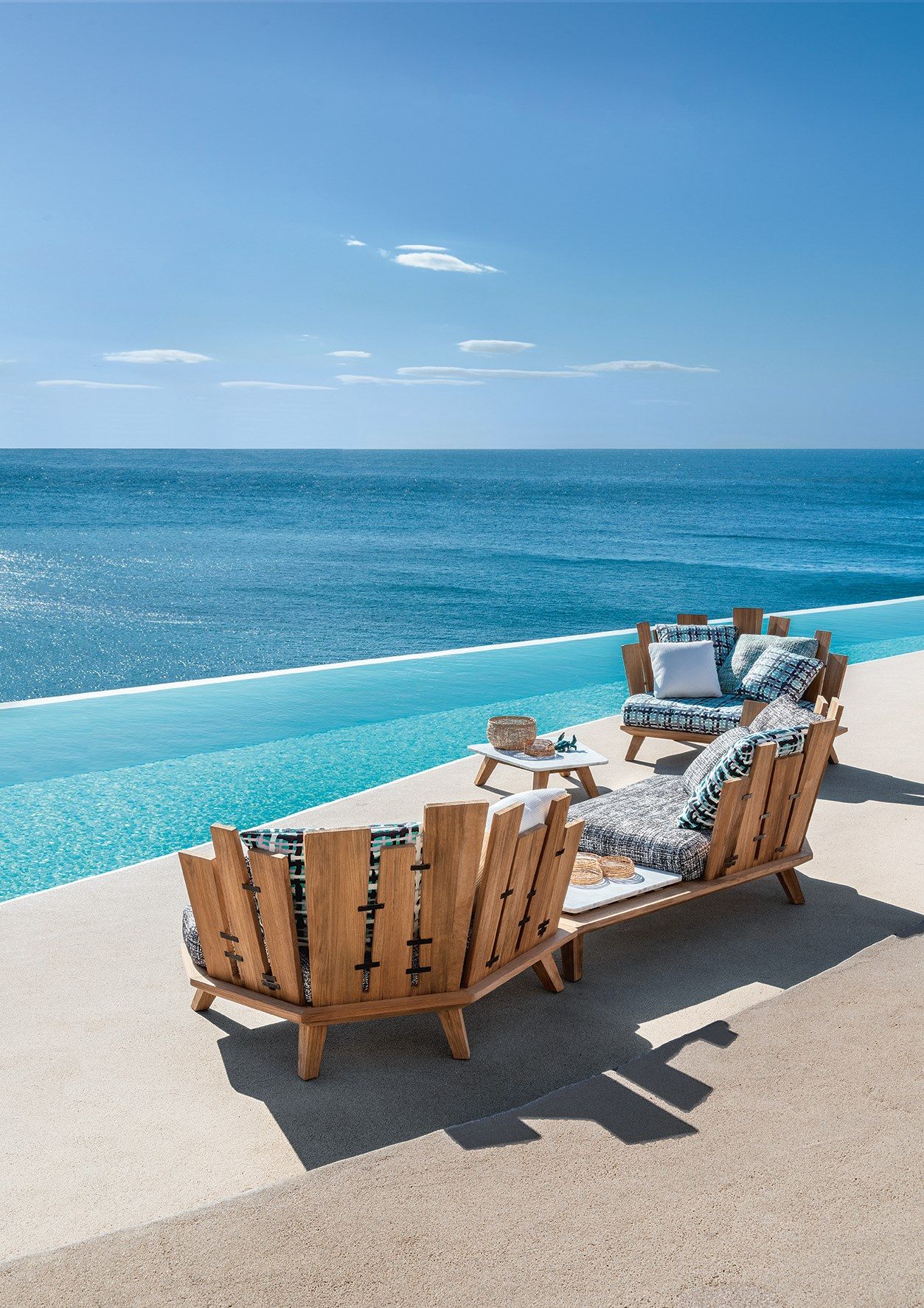 Кушетка из тикового дерева с журнальным столиком Ethimo Rafael ARCH-00136484 - Вид №3