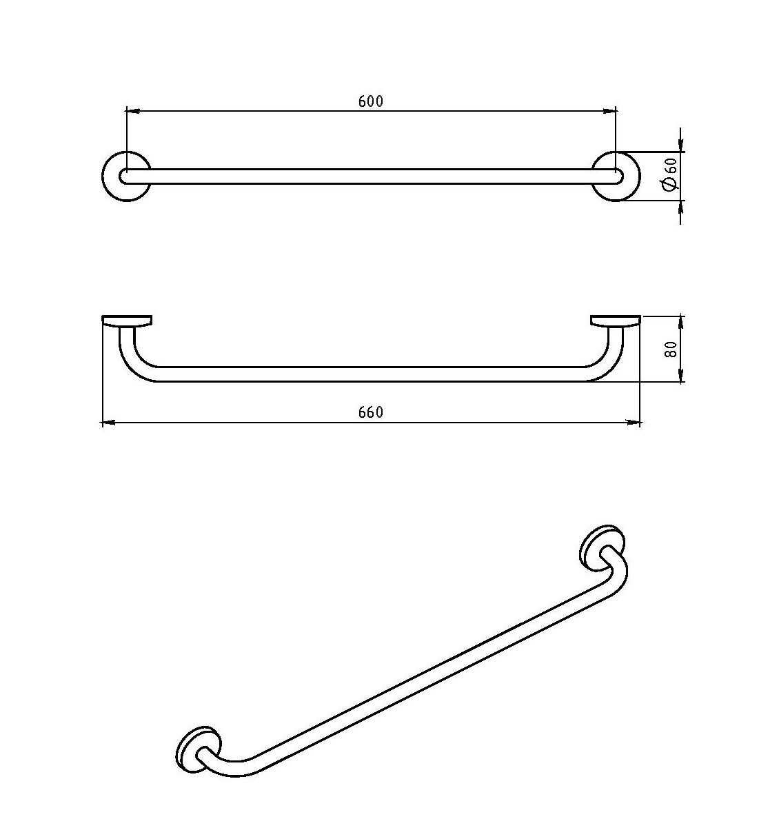 Полотенцедержатель Novaservis  Metalia 1 6128.0 хром 61280 - Вид №1