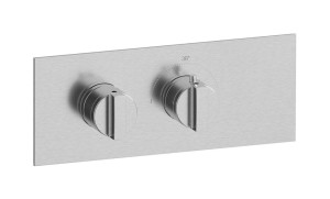 Комплект наружных частей термостата на 1 потребителей - горизонтальная прямоугольная панель с ручками Hey Joe WE ARE IB eua121ssnhj Brushed Nickel Aqua