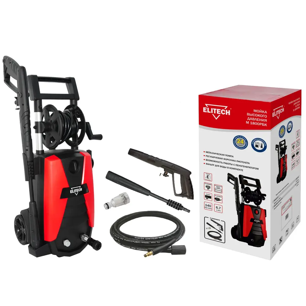 Мойка высокого давления Elitech М1800РБК, 140 бар, 402 л/ч 85023193 STLM-2098533  - Вид №1