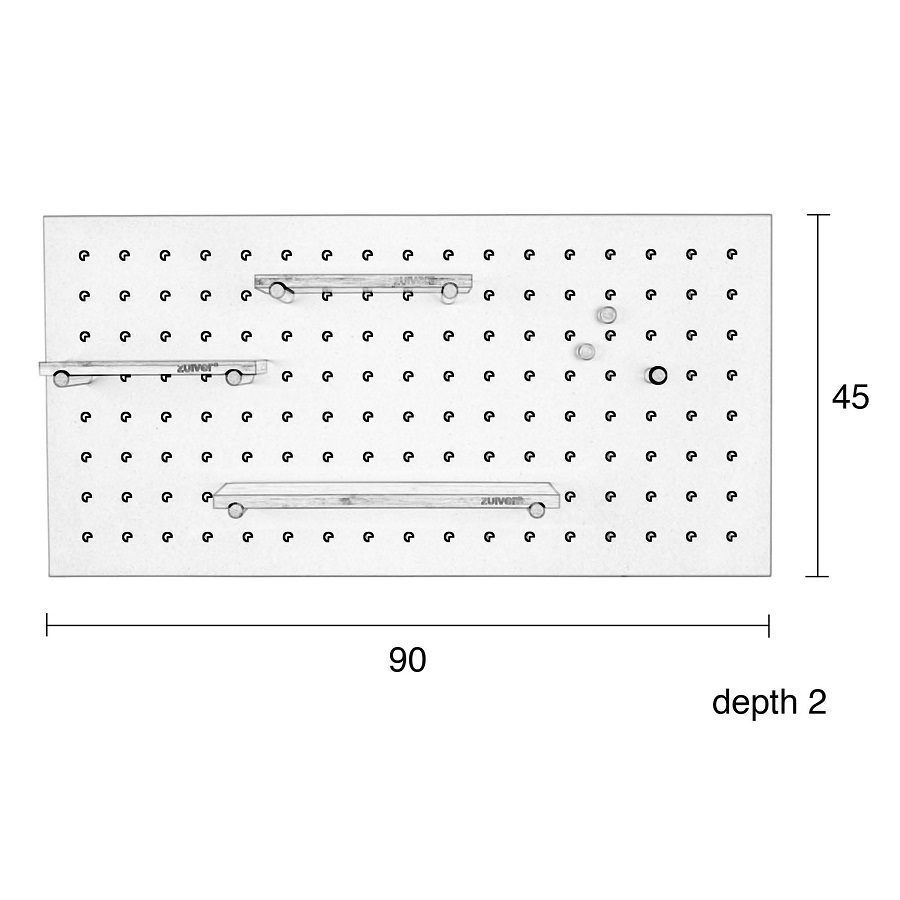 Доска для крючков и полок Bundy, серая Zuiver 7900012 - Вид №6