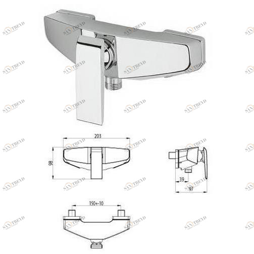 ML.TEO-800 Смеситель для душа внешний монокомандный Bugnatese 5415