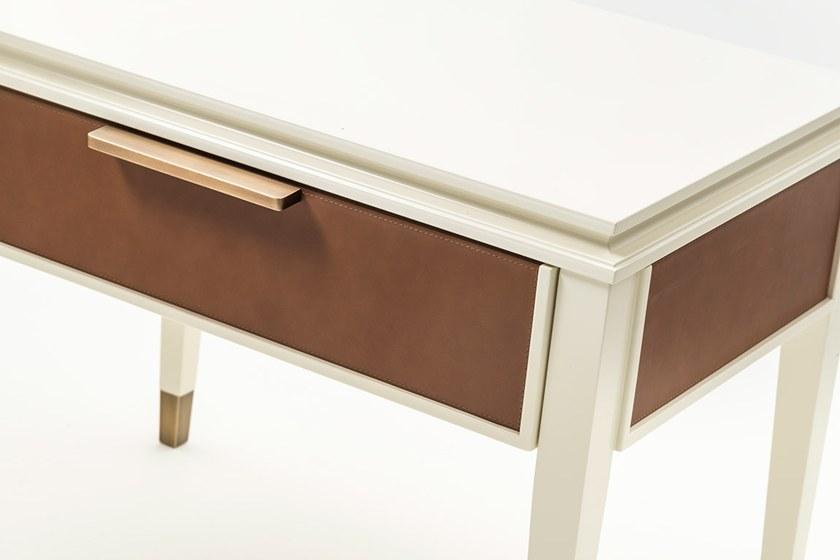 OAK Прямоугольная прикроватная тумбочка из кожи с ящиками Milano collection Sc5094 - Вид №2