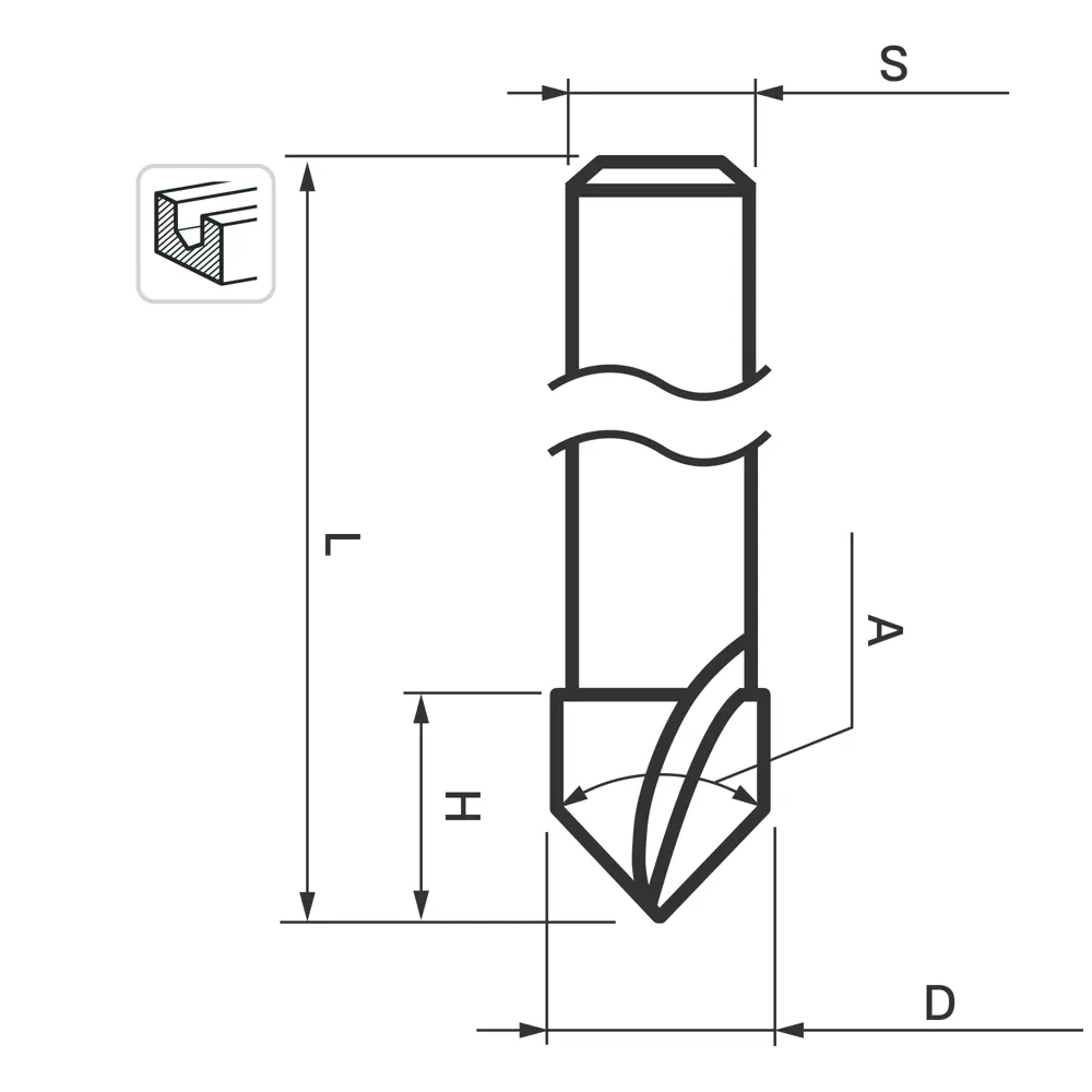 Фреза пазовая V-образная Santreyd для декоративной обработки дерева 85635398 STLM-0064805 - Вид №1