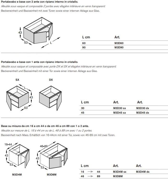 ARTELINEA Тумба под умывальник из эмалированного хрусталя с дверцей и ящиками  Al 583  - Вид №5