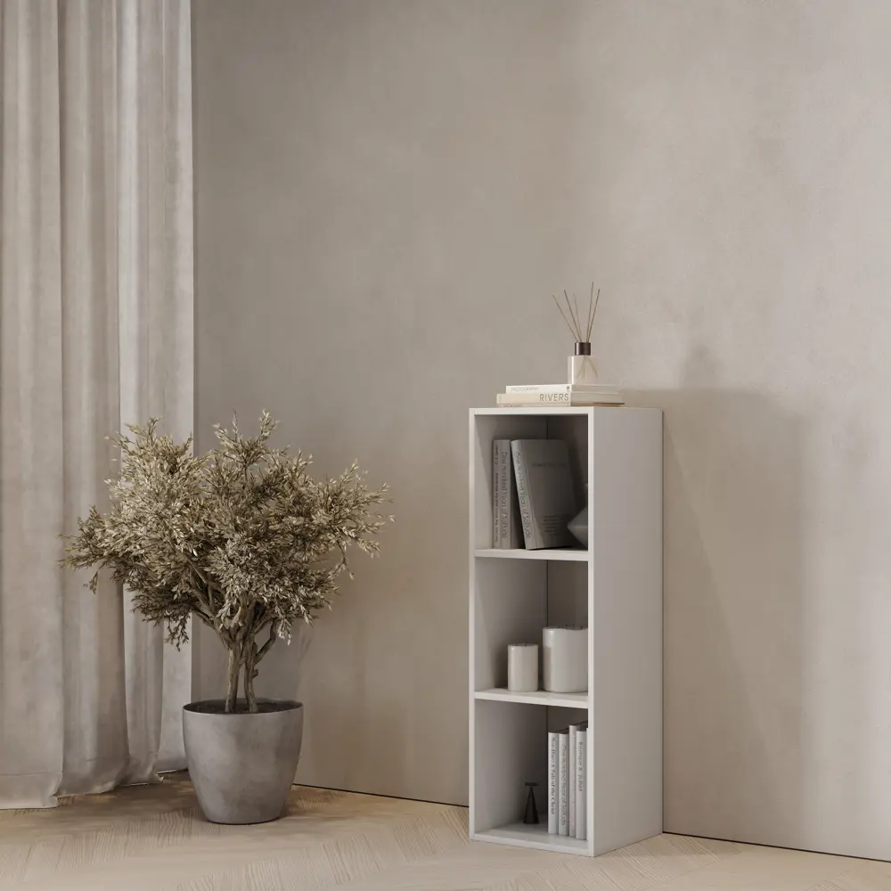 Стеллаж KONSENSA Руан 3 секции 36x104x31.7 см ЛДСП цвет белый STLM-2140804