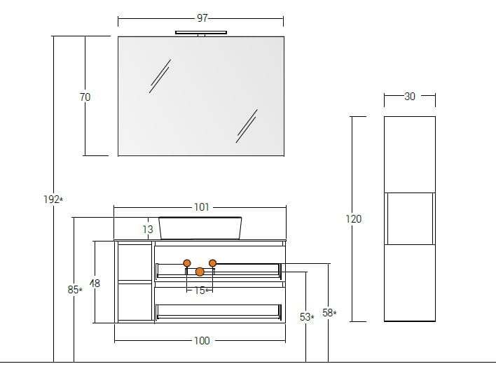 Деревянный подвесной умывальник с настенным креплением LEGNOBAGNO Экспресс ARCH-00062780 - Вид №3